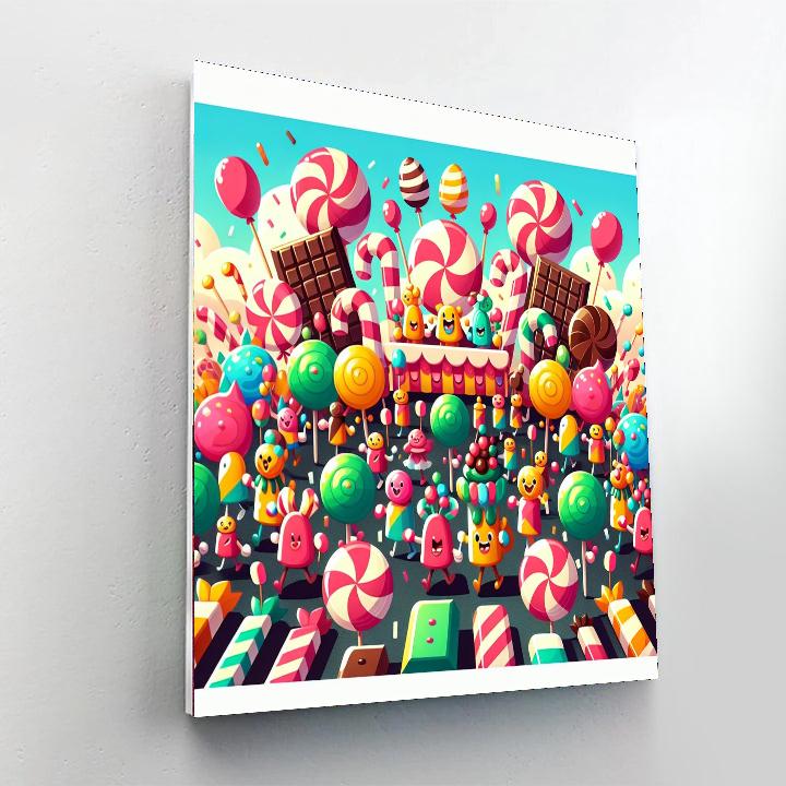 Candyland Parade Painting Number Kit