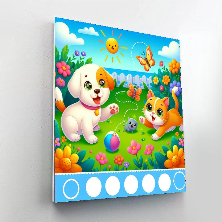 Cuddly Pets In Action Painting By Numbers Kit