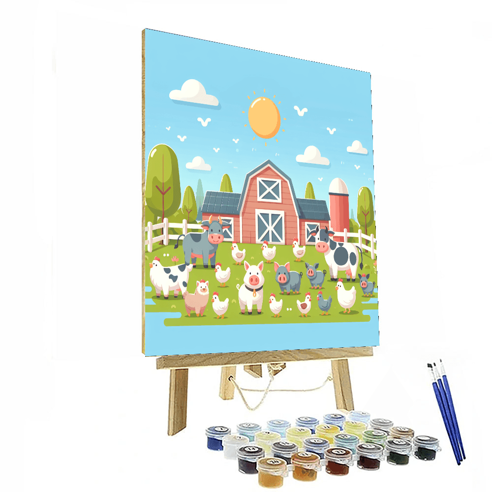 Joyful Farm Adventure Painting Number Kit