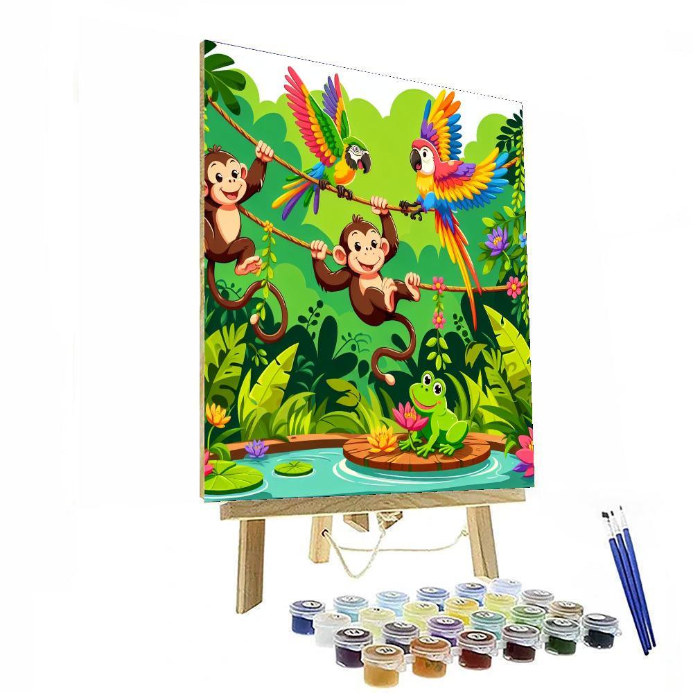 Funky Jungle Creatures Numbered Painting Kits