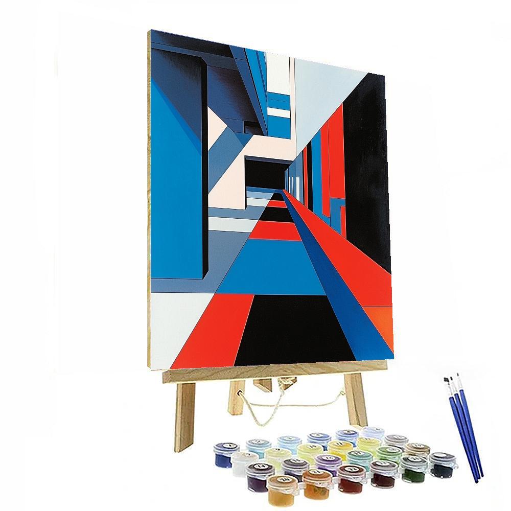 Piet Mondrian Inspired Contemporary Urban Geometry  Paint By Numbers