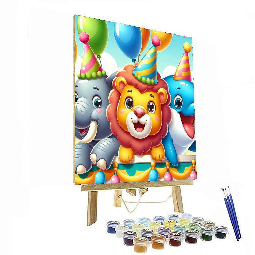 Animal Parade Party Painting Number Kit