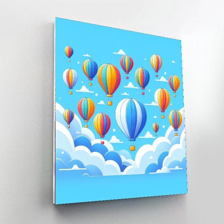 Flying High With Hot Air Balloons Paint By Numbers Art