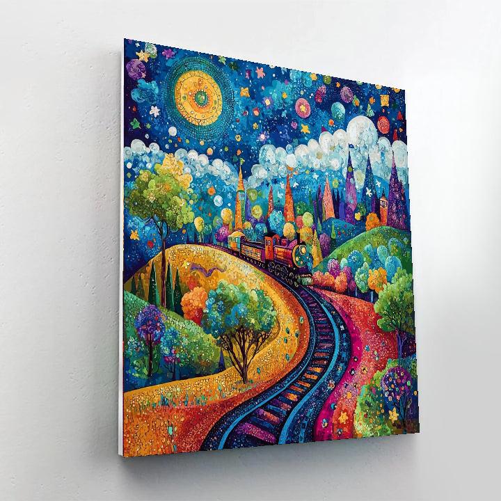 Marc Chagall Inspired Time Traveler’s Train  Paint By Numbers