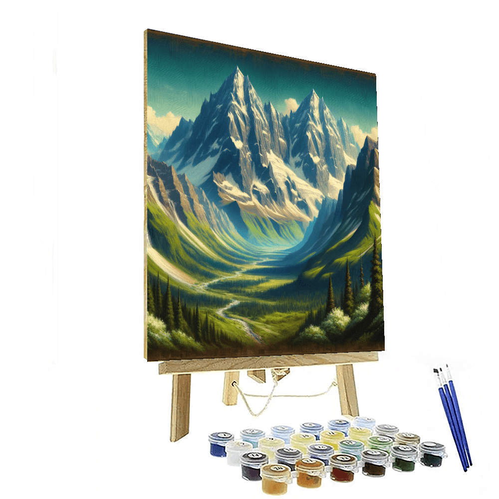 Cerulean Mountain Escape Painting By Numbers Kit