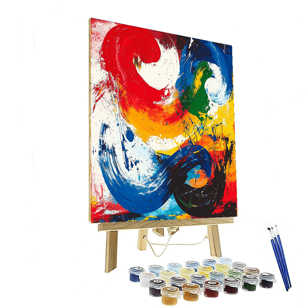 Jackson Pollock Inspired Abstract Whirlwind - DIY Painting By Numbers Kit