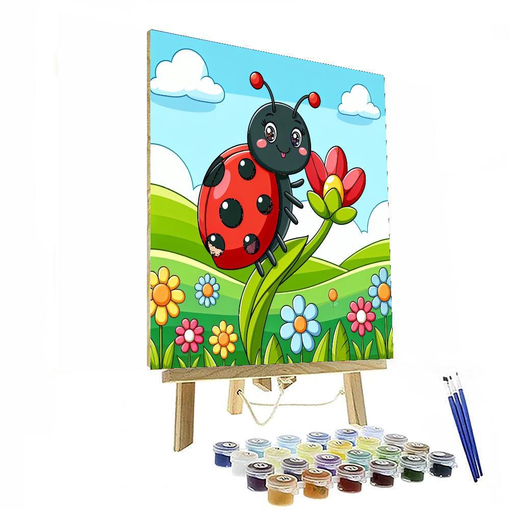 Cheery Ladybug Meadow Paint By Number