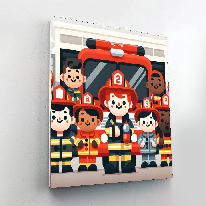 Courageous Firefighters Numbered Painting Kits