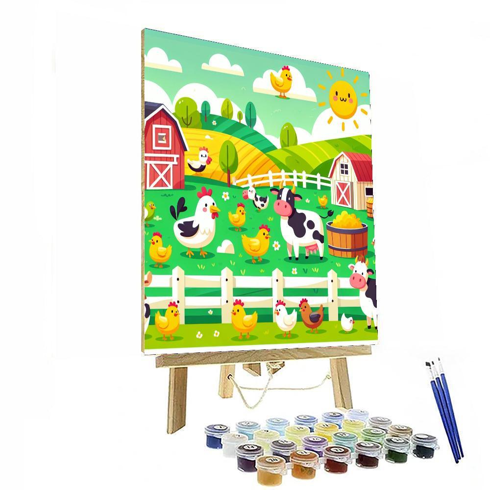 Farmyard Fun With Animals Paint By Numbers Art