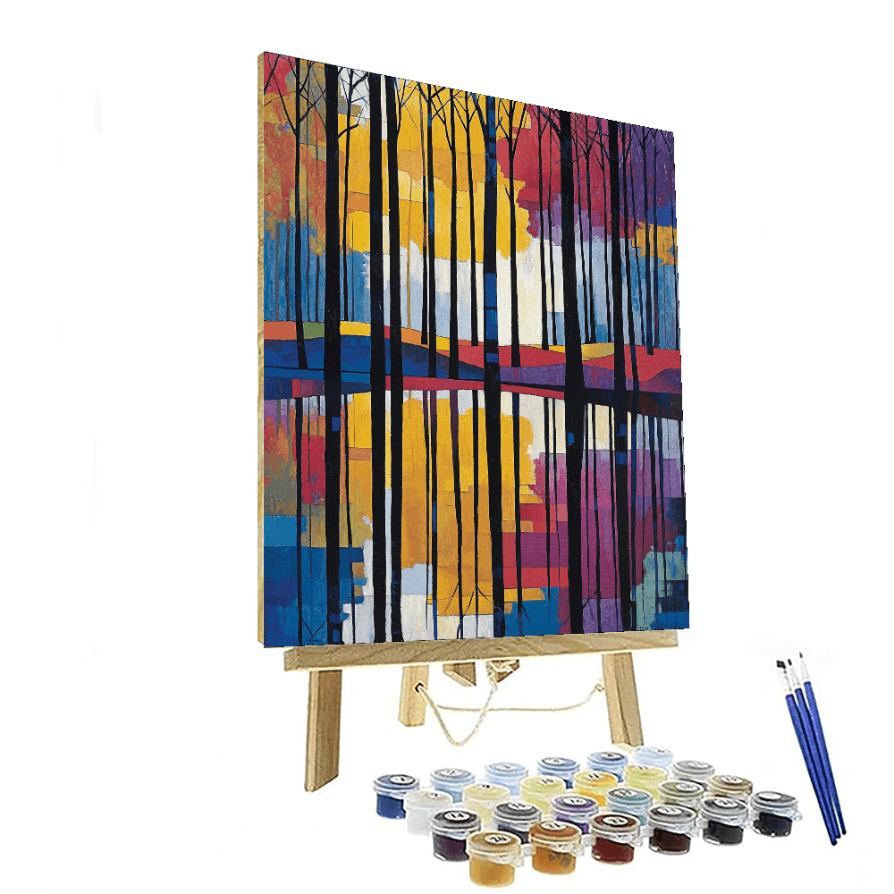 Piet Mondrian Inspired Mondrian's Woodland Reflections  Paint By Numbers Kits