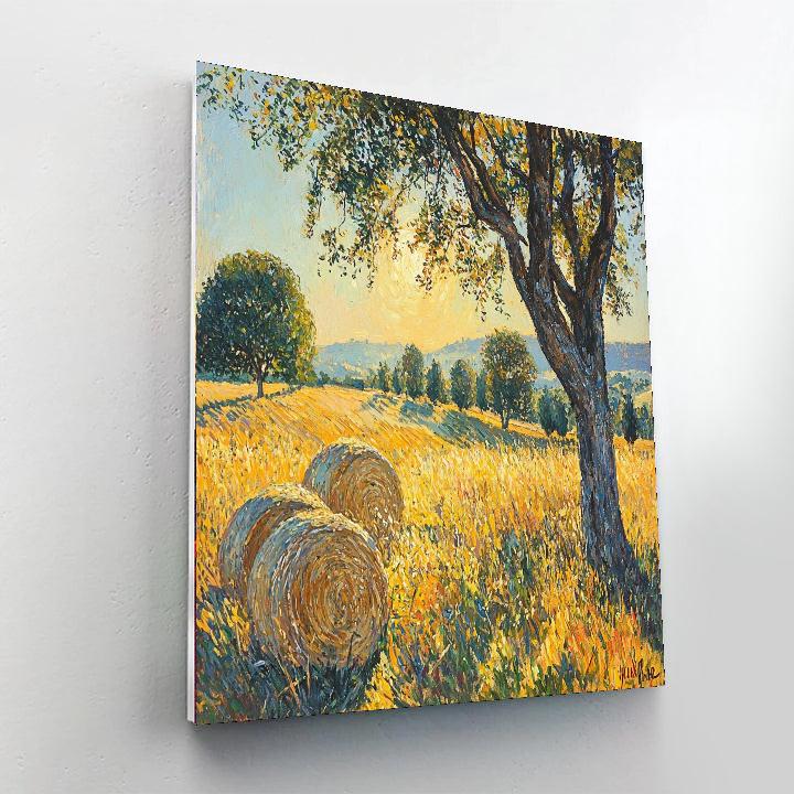Camille Pissarro Inspired Sun-Kissed Meadow Daze  Number Painting