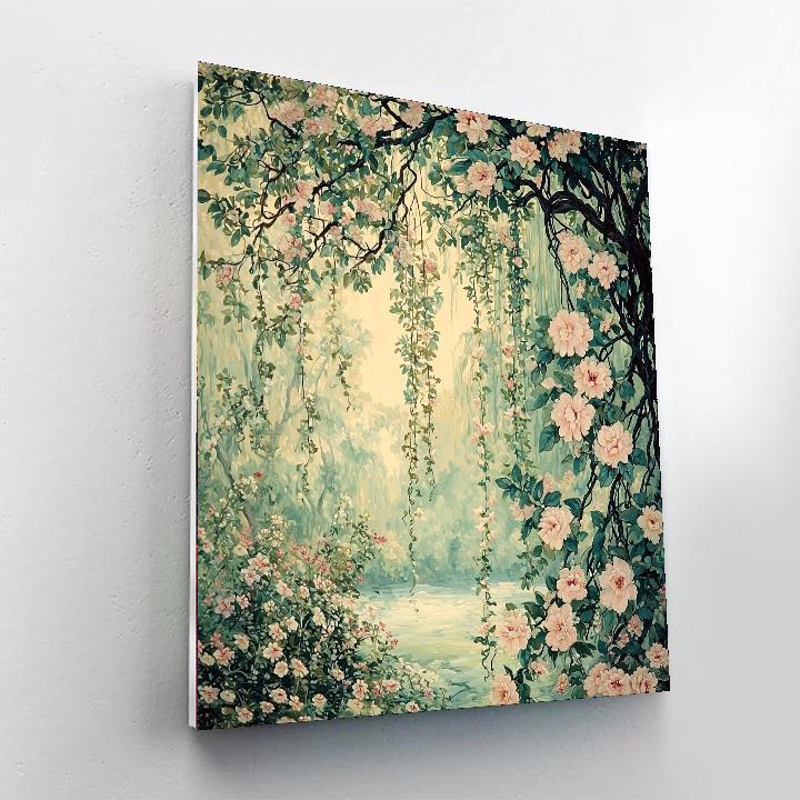 Alphonse Mucha Inspired Eternal Floral Harmony  Painting Number Kit