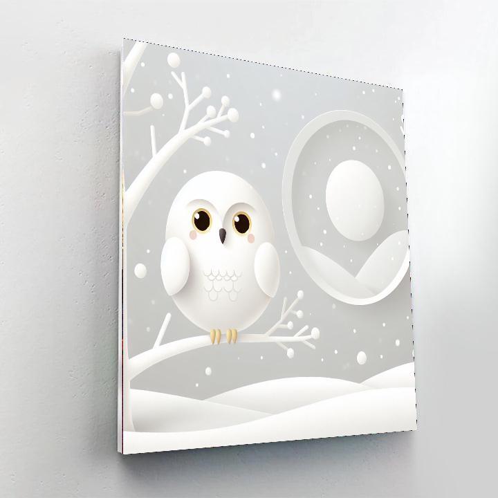 Spirited Snowy Owl Number Painting