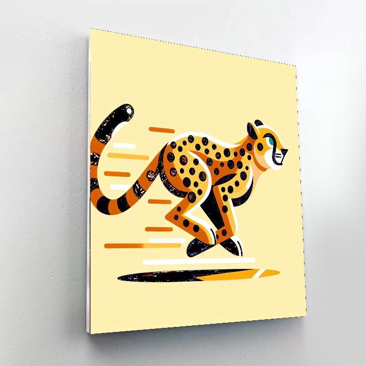 Clever Cheetah Chase Painting Number Kit