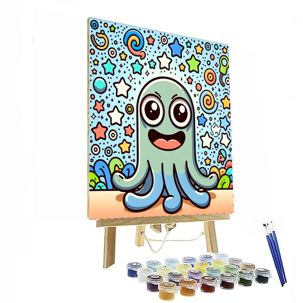 Friendly Doodle Monster Numbered Painting Kits