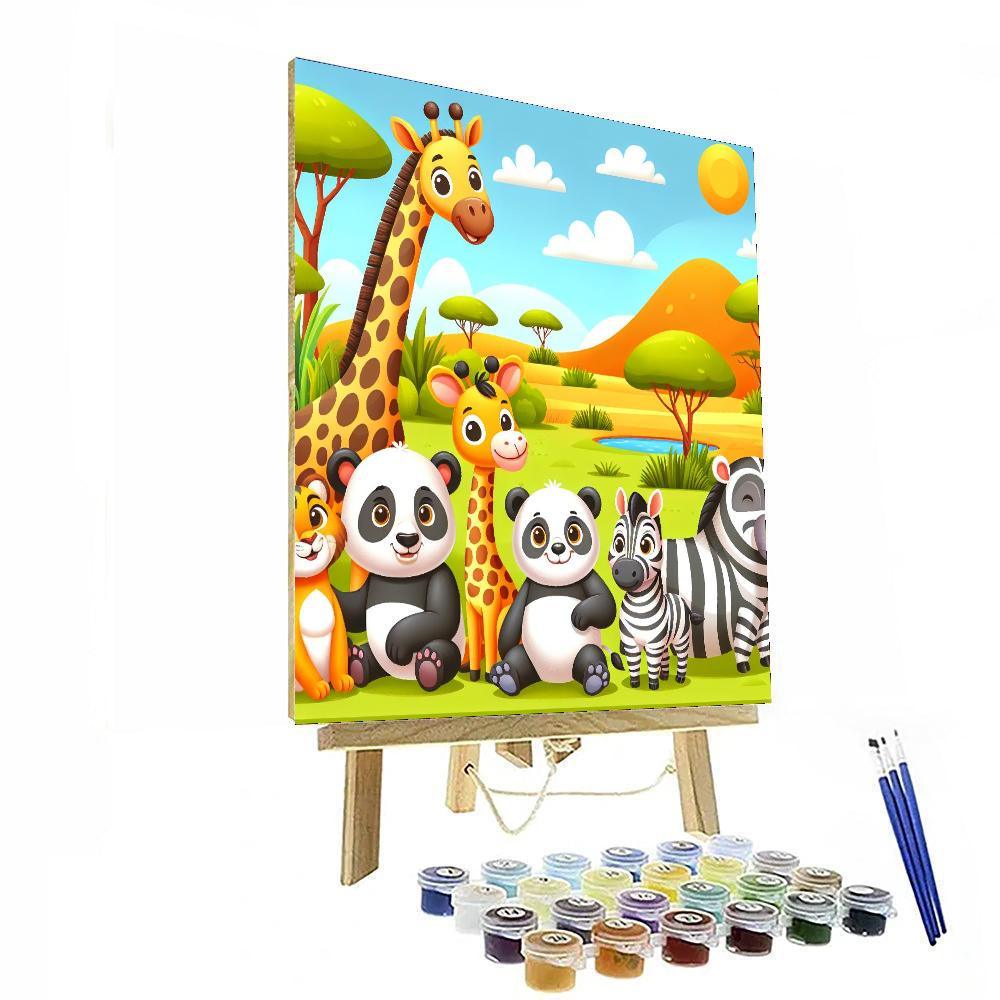 Sunny Safari Animals Numbered Painting Kits