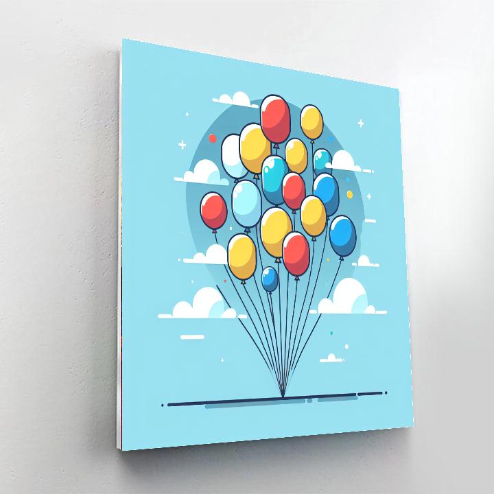 Colorful Rainbow Balloon Festival Painting By Numbers Kit