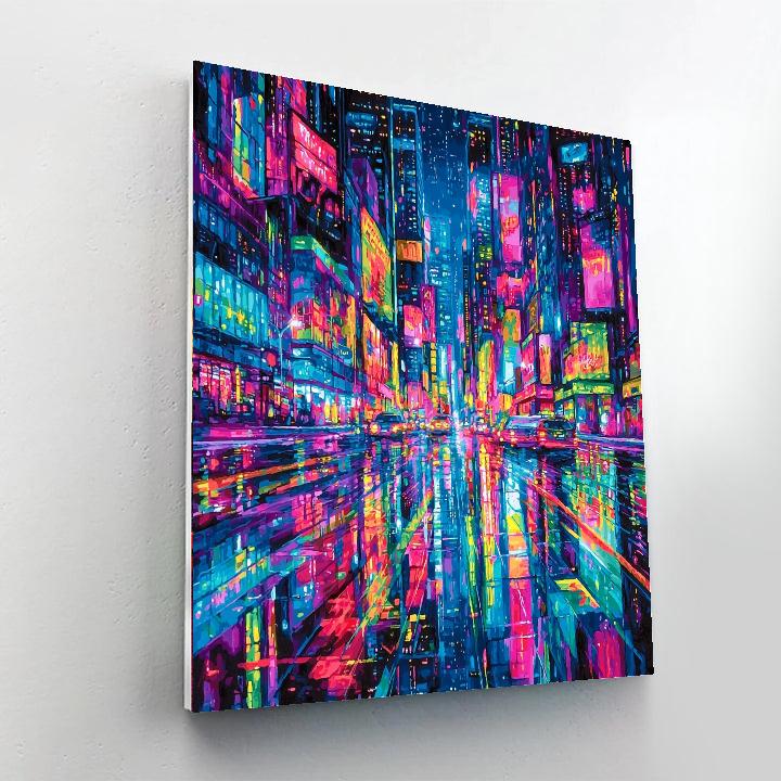 Richard Estes Inspired Futuristic City Dynamics  Paint By Numbers