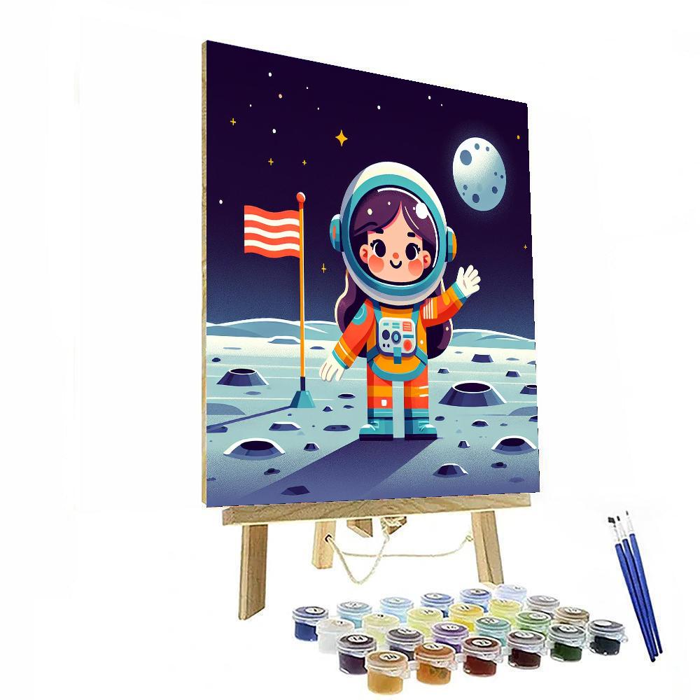 Astronaut On The Moon Numbered Painting Kits
