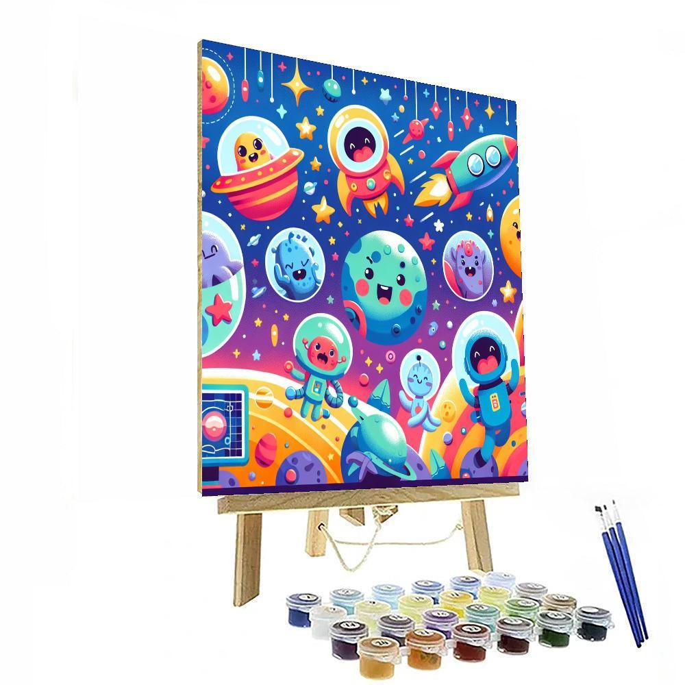 Galactic Adventure With Aliens Paint By Numbers