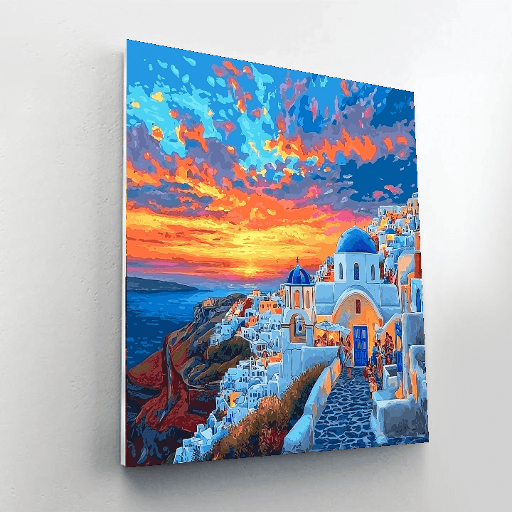 Oia, Santorini Paint By Color