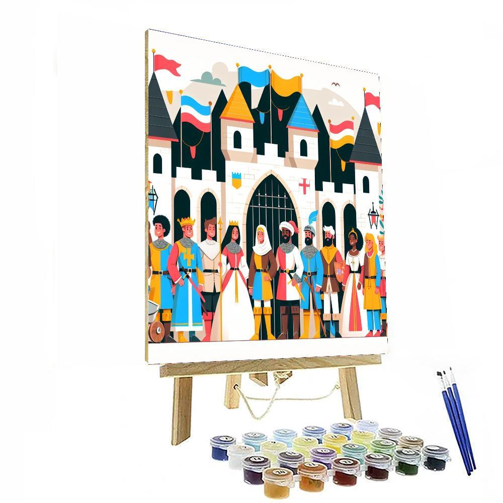 Castle Knights' Festival Paint By Numbers Art
