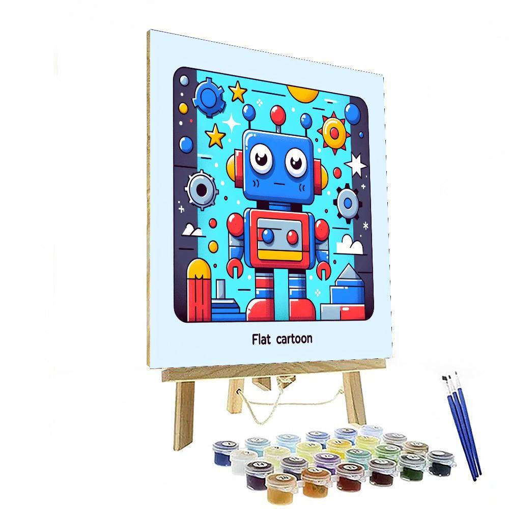 Colorful Robot Paint By Numbers Art