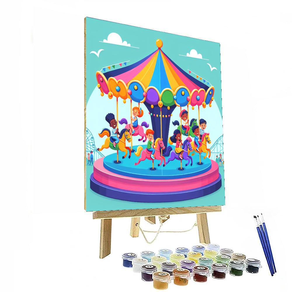 Merry-go-round Delight Painting Number Kit