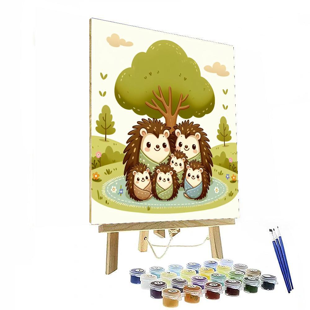 Cuddly Hedgehog Family Paint By Number