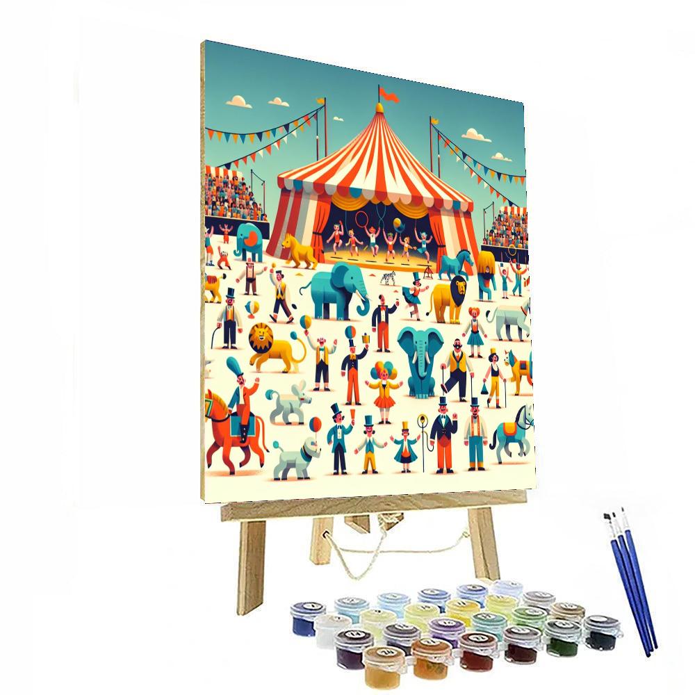 Cheerful Circus Day Paint By Numbers Art