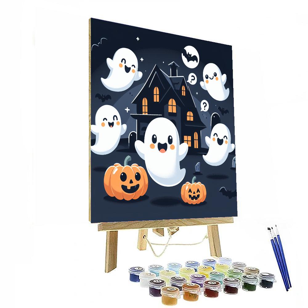 Giggling Ghosts Halloween Paint By Numbers Art