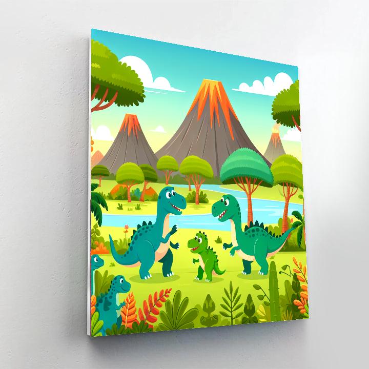 Cool Dinosaur Adventure Number Painting