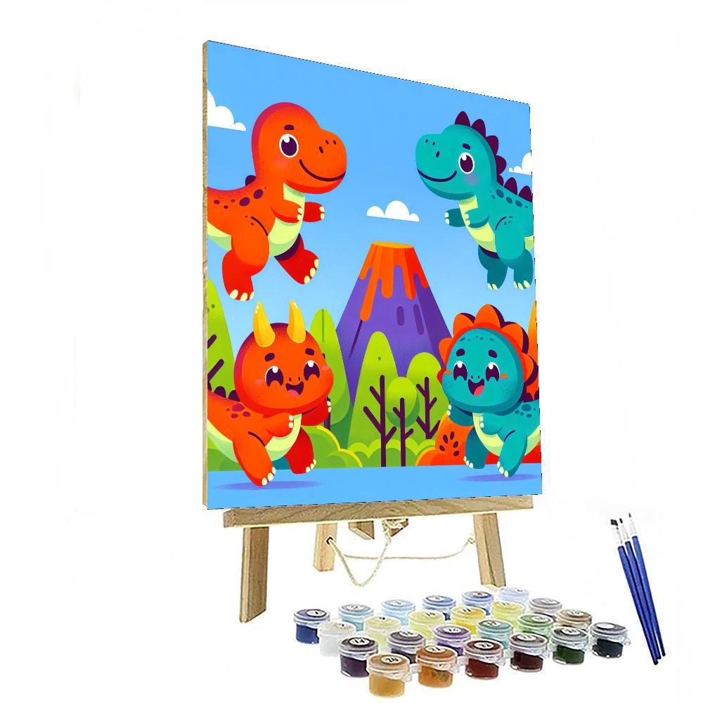Bouncy Dinosaur Friends Painting By Numbers Kit