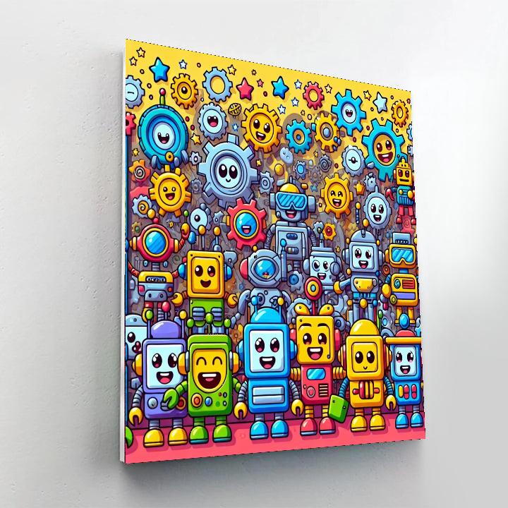 Cute Robot Characters Paint By Numbers