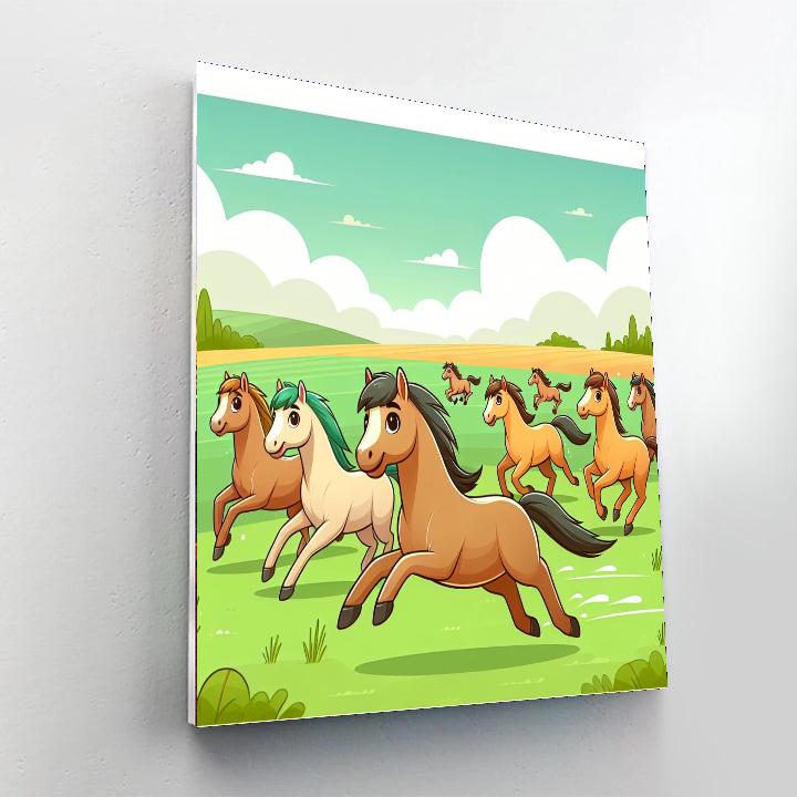 Horsing Around Painting Number Kit