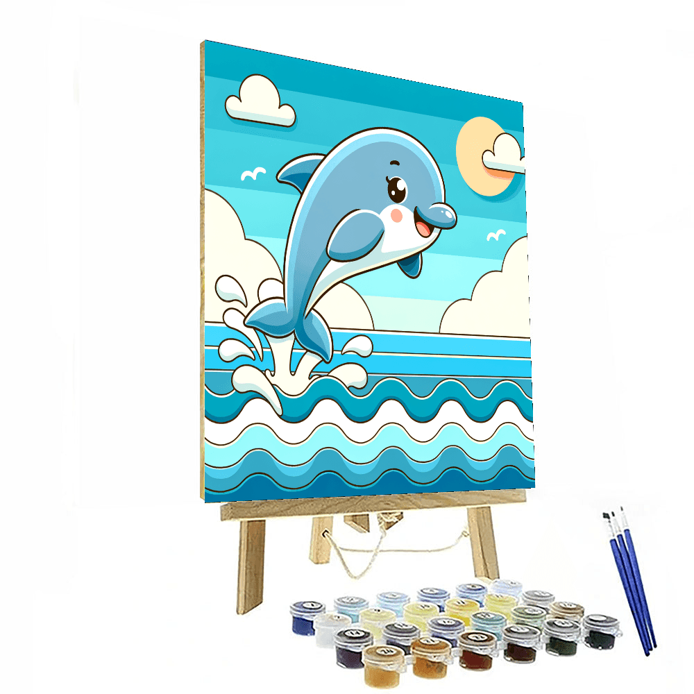 Playful Dolphin Leap Paint By Number
