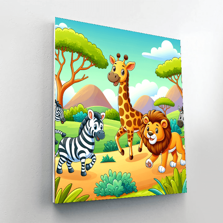 Friendly Safari Adventure DIY Paint By Numbers