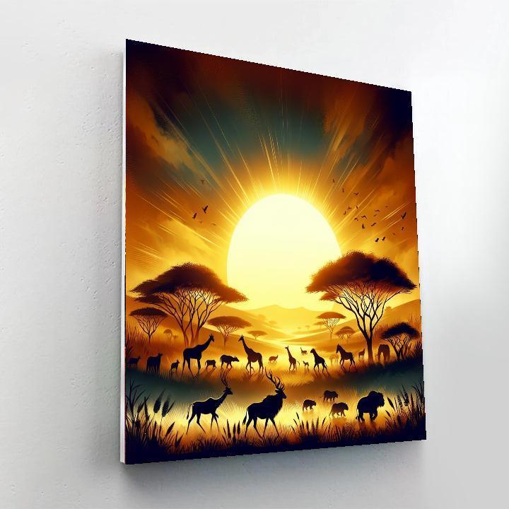 Majestic Savannah Sunrise Paint By Numbers Art