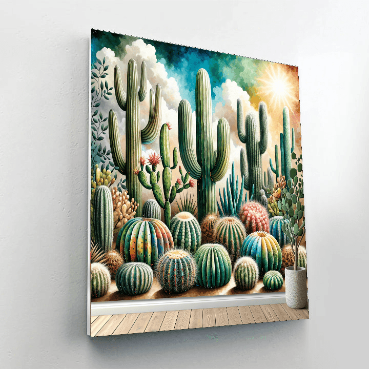 Charming Cactus Garden Paint By Color