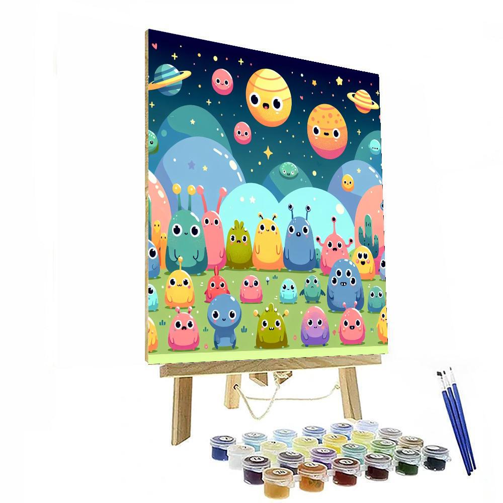 Adorable Alien Friends Paint By Color