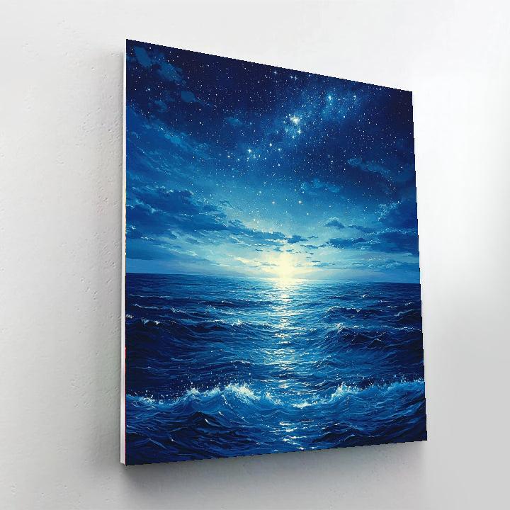 Utagawa Hiroshige Inspired Celestial Ocean Calm  Paint By Numbers Art