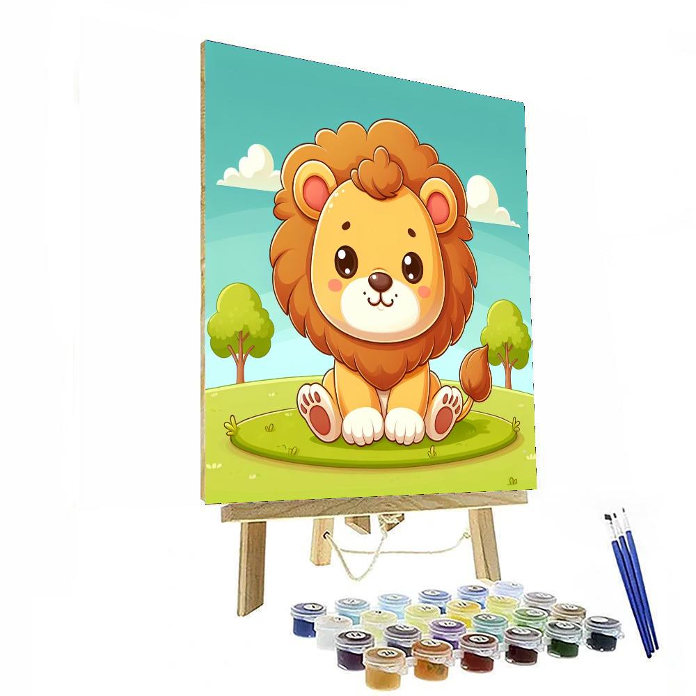 Lovely Lion Cub Paint By Numbers Art