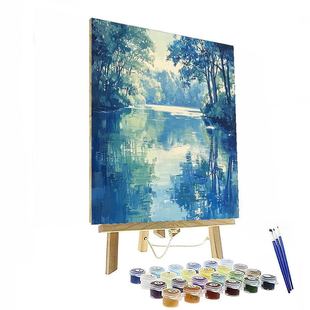Paul Cézanne Inspired Reflections Of A Quiet Lake  Painting By Numbers Kit