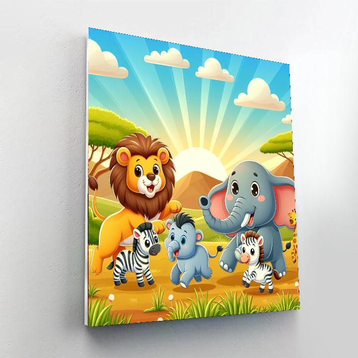 Sunny Safari Day DIY Paint By Numbers