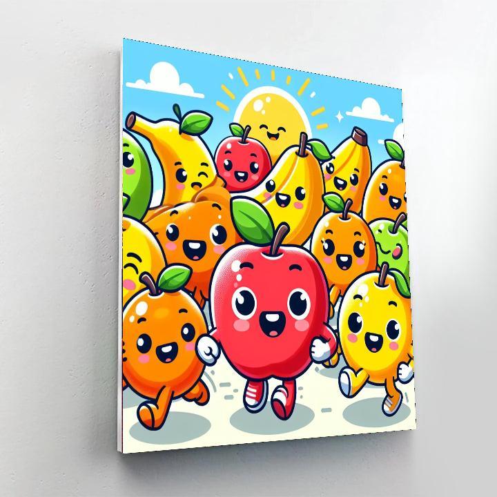 Charming Fruit Parade Number Painting
