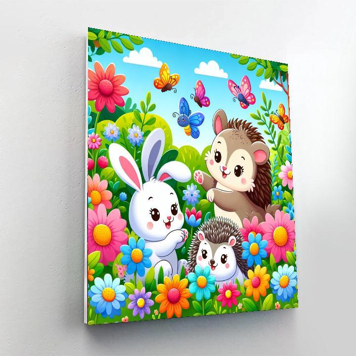 Cuddly Critters In The Garden Paint By Numbers