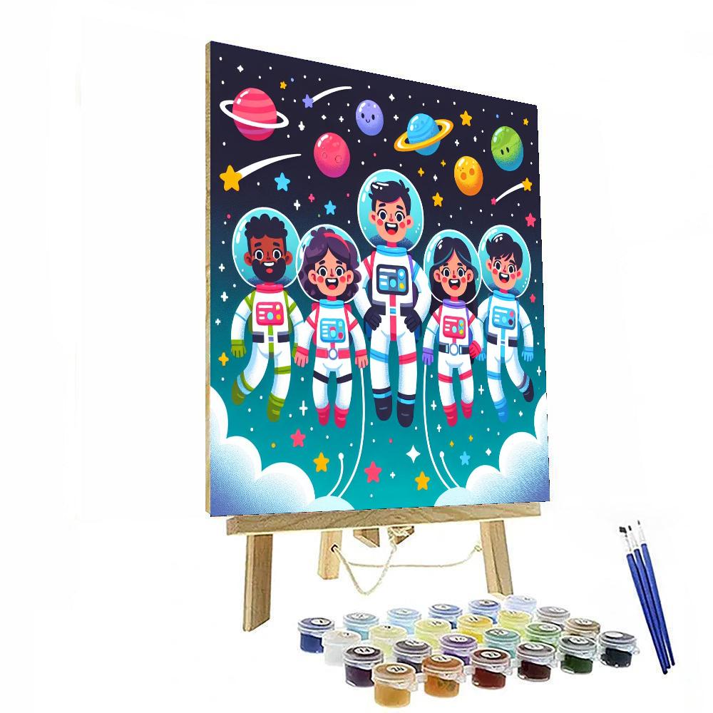 Charming Space Exploration Paint By Numbers Art