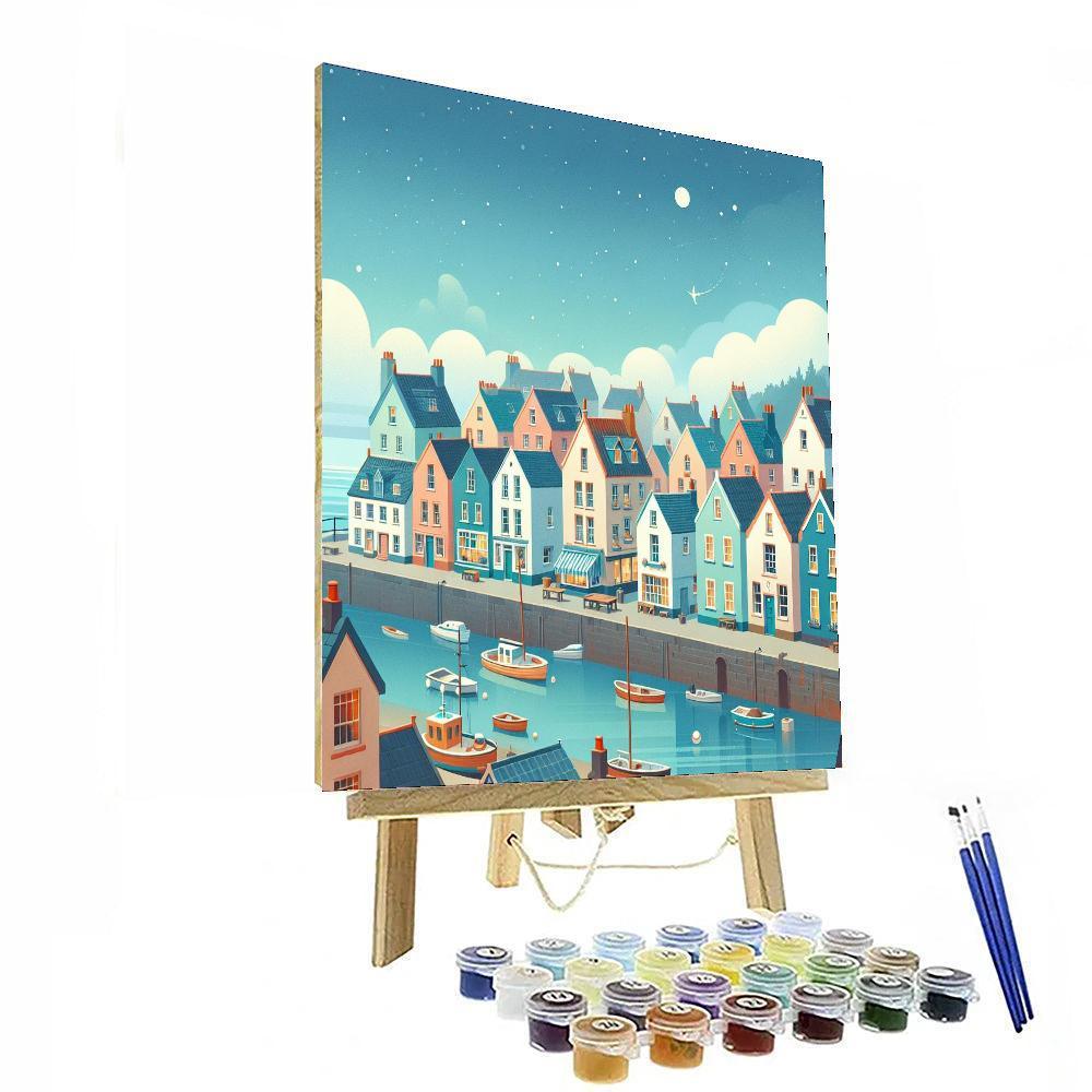 Historic Coastal Town DIY Paint By Numbers