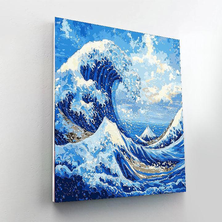 Katsushika Hokusai Inspired Japanese Wave Celebration  DIY Paint By Numbers
