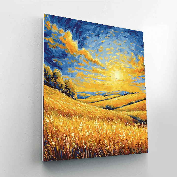 Vincent Van Gogh Inspired Van Gogh's Harvest Sunset  Paint By Numbers Art